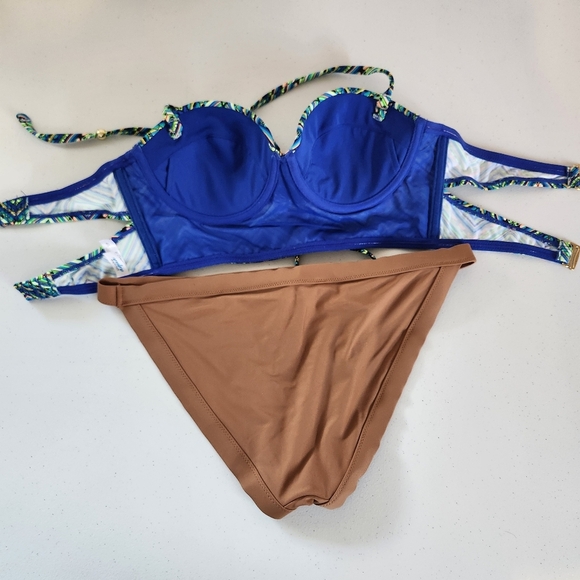 La Vie En Rose Aerie Underwire Bikini Swim Suit 2 Piece Boho Size Small Swimsuit - Picture 6 of 10